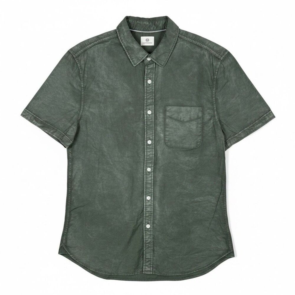 AG Adriano Goldschmied Button Up Shirt Mens Medium Green Vintage Washed S/S NEW